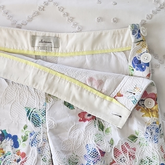 Anthropologie Elevenses embroidered floral shorts size 0 - Picture 4 of 8